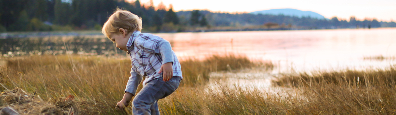 Child playing on a beach
