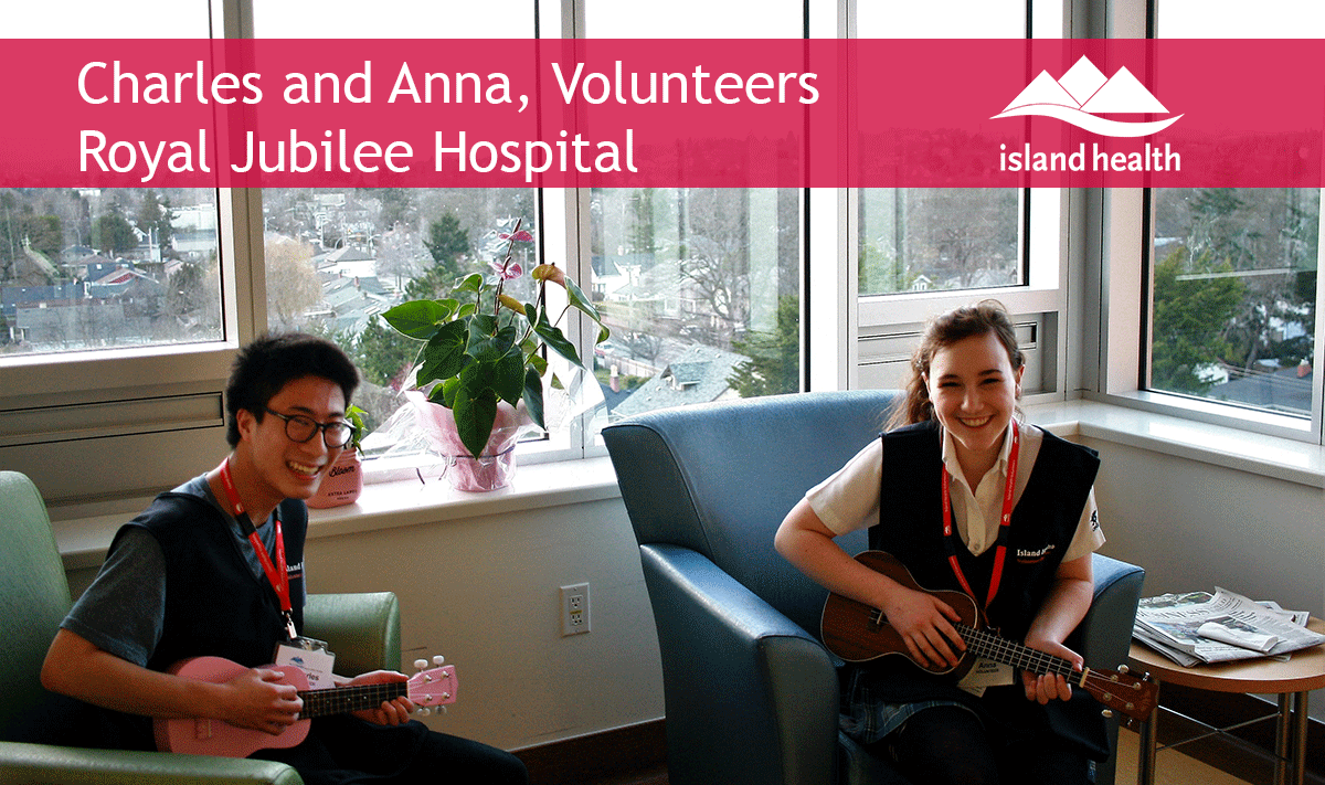 volunteers in uniform at royal jubilee hospital 