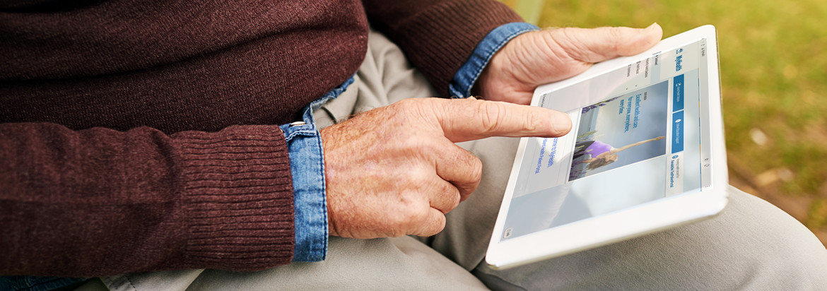 man using a tablet