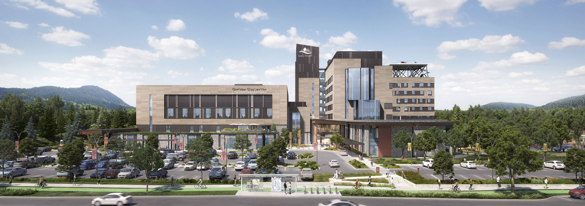 View of the new Cowichan District Hospital from Bell McKinnon Road.