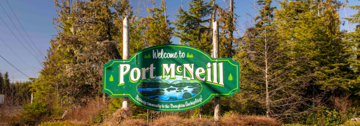 sign that says welcome to port mcneill
