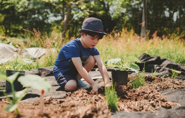 boy in garden