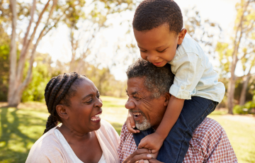 Two adults and a child