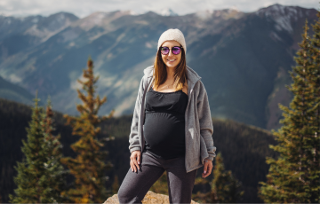 Pregnant person on a hike