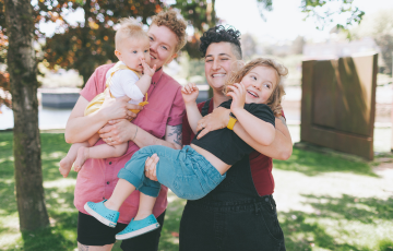 Female couple with children