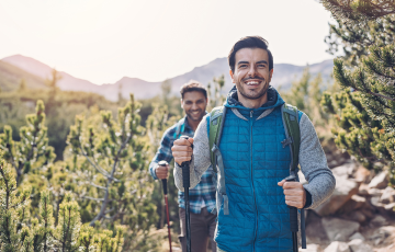 Two men hiking