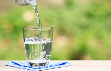 Clean water poured into a glass