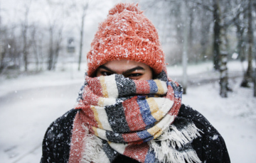 person in warm clothing outside