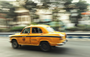 taxi cab with blurred background