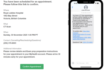 a preview of the new email and text notifications