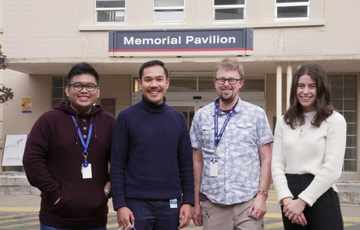 Victoria memory clinic team in front of the Memorial Pavilion building