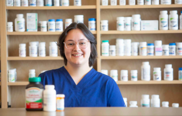 pharmacy student at VIU lab