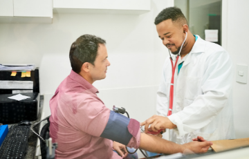 Doctor treating a patient