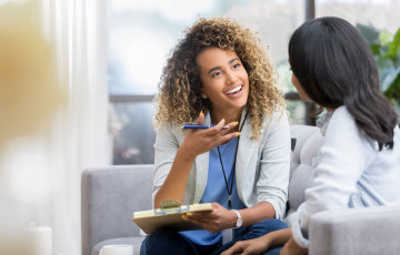 care provider talking to patient