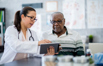 care provider talking to patient