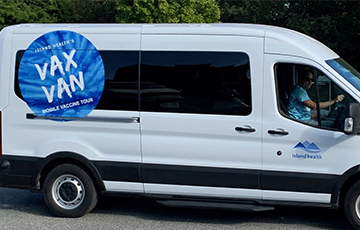 A picture of the vax van