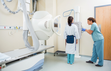 Patient getting an x-ray