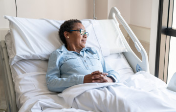 woman in hospital bed