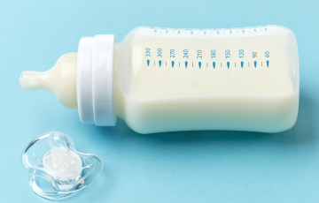 baby bottle with milk