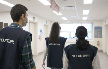volunteers walking